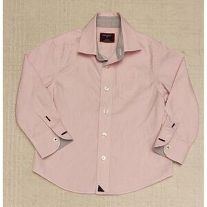 UNTUCKit Shirt Boys 3 Pink Striped Button Down‎ Long Sleeve Cotton Casual